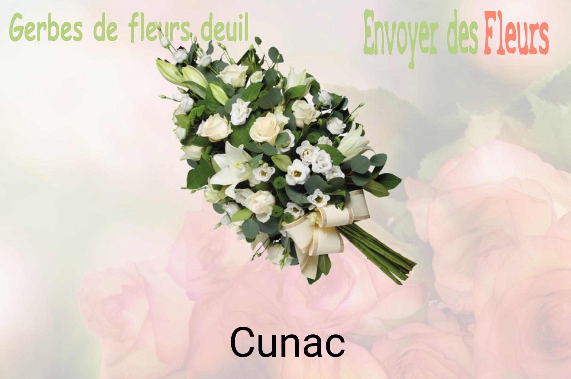 Gerbe de fleurs de deuil livrée à Cunac